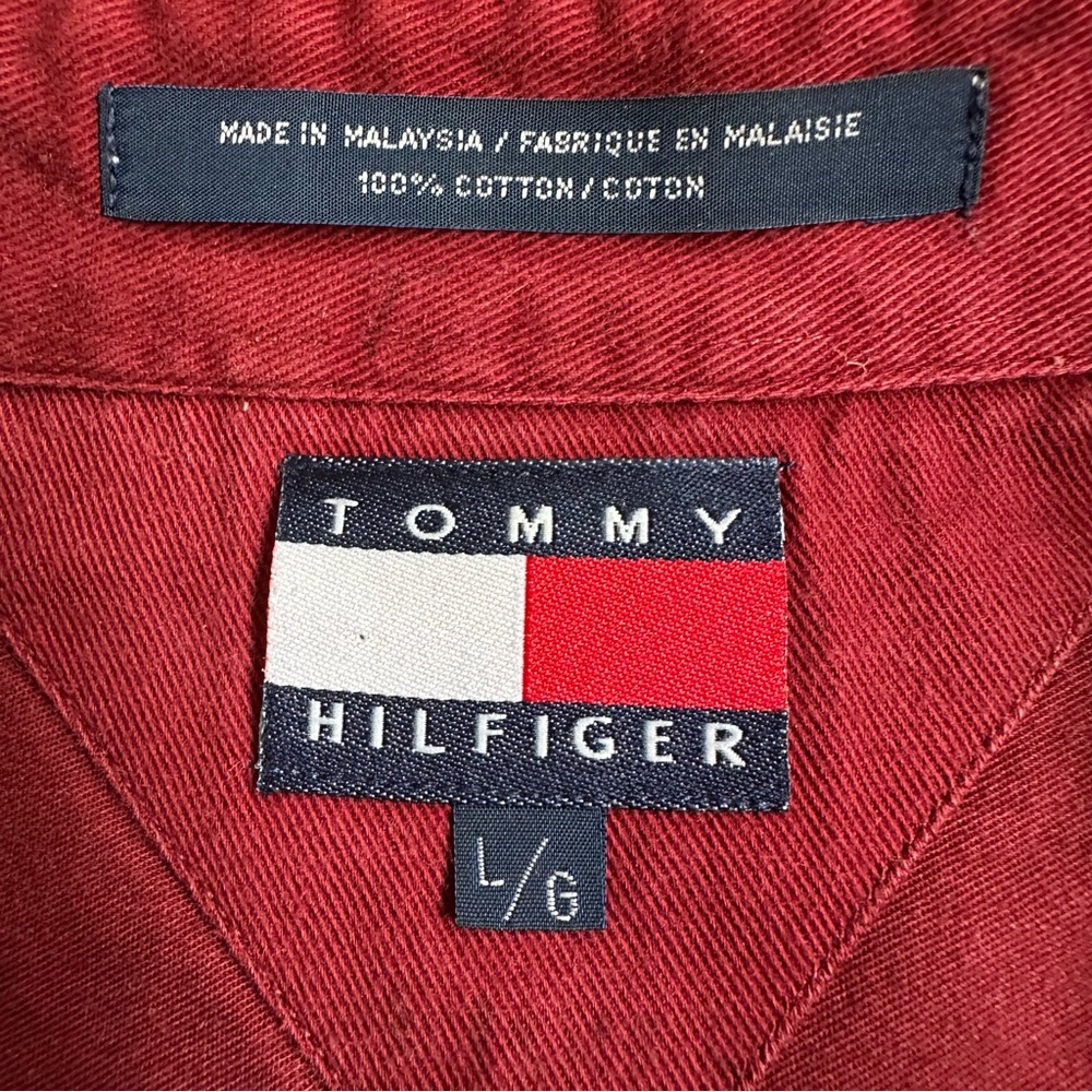 Tommy Hilfiger Men Vintage 90’s‎ Preppy Vertical Striped Button Down Shirt Large - Picture 6 of 7